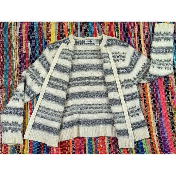 VTG PHD Paul Harris Design Sz L Full Zip Knit Cardigan Nordic LambsWool Blend - Picture 7 of 10